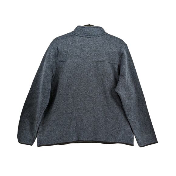 Eddie Bauer Fleece Sweater XXL Heather Navy Classic Fit High Neck 1/4 Zip Staple - Picture 3 of 12